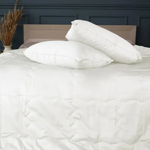 Літній постільний комплект MirSon Line Satin Premium Moko White Ecosilk Двоспальний (2200010975161) - фото 5
