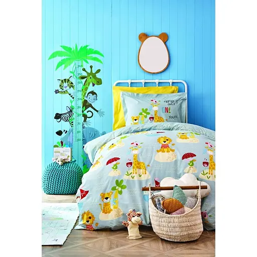 Комплект постільної білизни Karaca Home Loro sari Підлітковий Блакитний 000164676