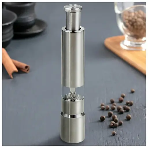 Перцемолка мельница для соли, перца или специй емкость с функцией помола Pepper Mill, A-plus Серебристый 84625 - фото 10