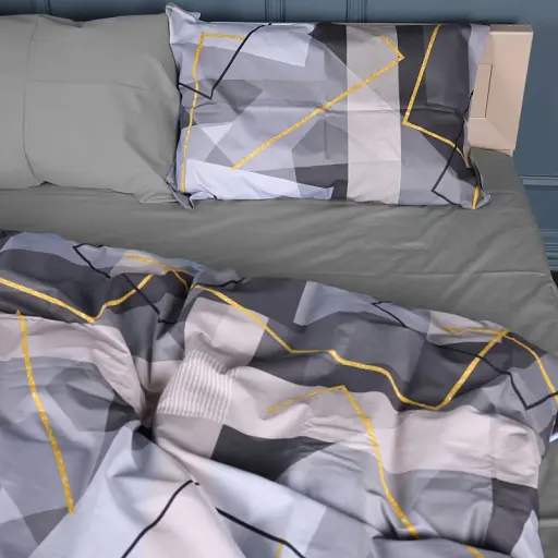 Простирадло MirSon Сатин 22-1403 Geometric Elegance 150х220 см (2200010567564) - фото 3