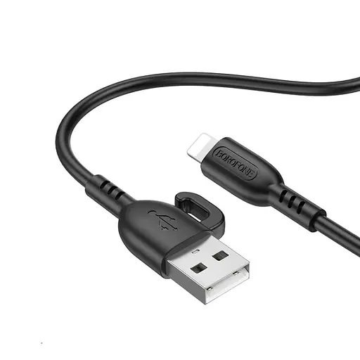 Кабель BOROFONE BX91 USB to iP 2.4A,1m, PVC, PVC connectors, Black - фото 3