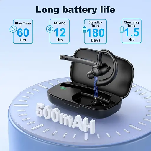 Профессиональная Bluetooth-гарнитура New Bee M54 черный - фото 4