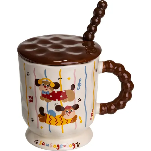 Чашка порцелянова Sausage Dog 400 мл червоний FM-17C