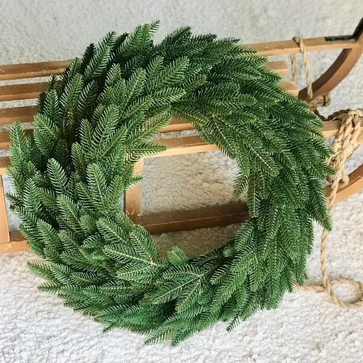 Венок хвойный рождественский Hvoya Classic литой зеленый 60 см - фото 7