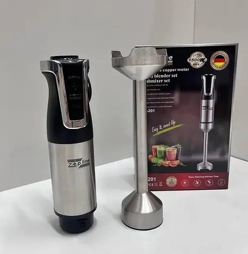 Занурювальний ручний блендер Zepline ZP-201 з нержавіючої сталі 1500Вт Турбо режим Чорний/Сріблястий - фото 3