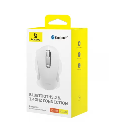 Миша бездротова Baseus F02 Ergonomic Wireless Mouse Біла - фото 2