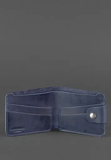 Шкіряне портмоне 4.3 синє - фото 4