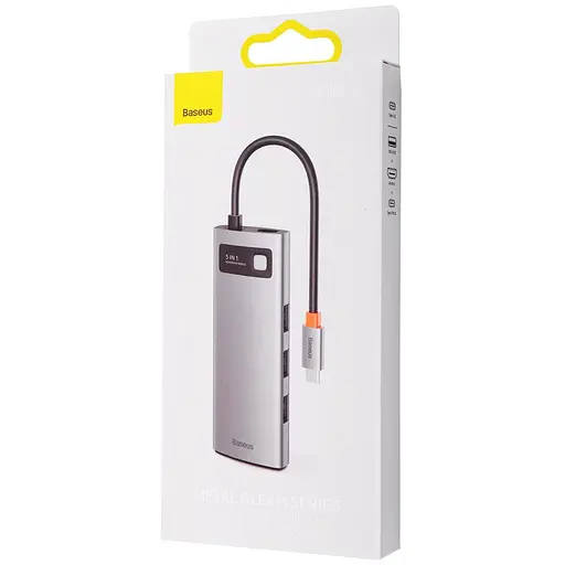USB-хаб Baseus Metal Gleam Series 5-in-1 Type-C gray - фото 2