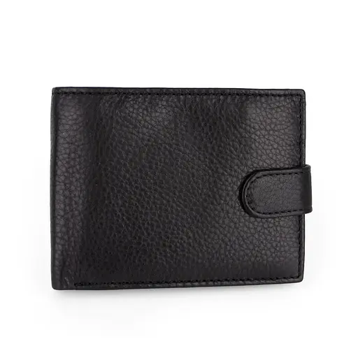 Портмоне чоловіче шкіряне Virginia Conti СВ 819 чорне з кнопкою - фото 1