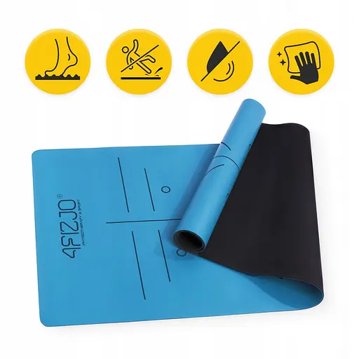 Коврик (мат) спортивный 4FIZJO PU 183 x 68 x 0.4 см для йоги и фитнеса 4FJ0588 Blue (P-5907739319555) - фото 7