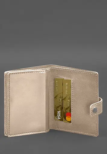 Кожаная обложка-портмоне для военного билета офицера запаса (узкий документ) Светло-бежевый - фото 7