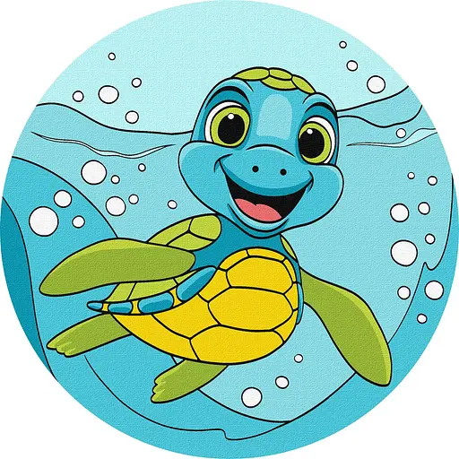 Набір для розпису по номерах 7+. "Чарівна черепашка", діаметр 19 см, КНО-R1049