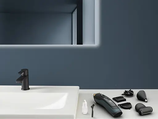 Триммер Rowenta Selectium, для бороды, усов, головы, носа, ушей и тела, сеть+акум., роторный мотор, насадок-17, чехол, титан.напил., черный - фото 9