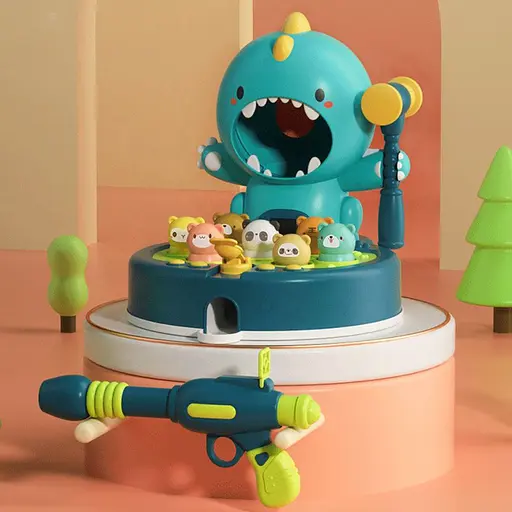 Стукалка музична Динозаврик, підсвічування, мелодії, фрази англійською, тир, катапульта, пістолет, рівні - фото 2