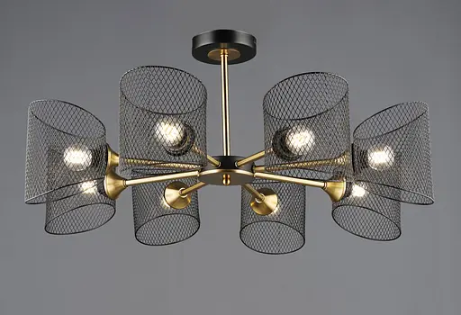 Подвесная люстра на 8 плафонов B N6685/8 Черный+Медь