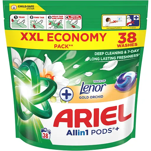 Капсули для прання Ariel Все-в-1 Дотик Lenor Золота орхідея 38 шт. - фото 1