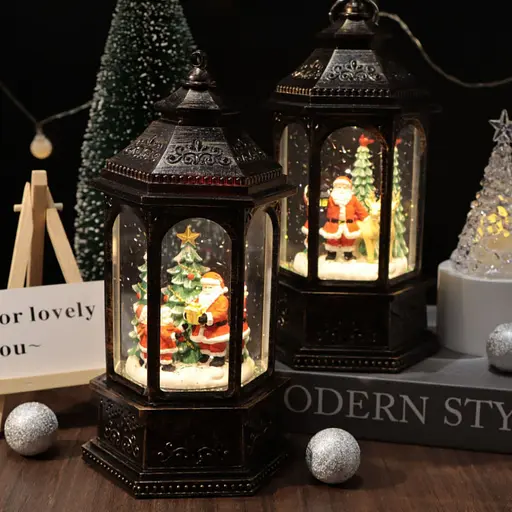 Светильник декор новогодний Фонарь HC-D004 LED AAх3 USB-кабель (12.5x11x27.2см) - фото 2