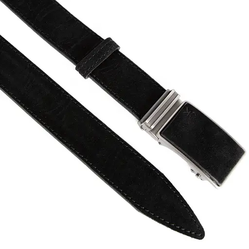 Ремень замшевый мужской на автомате JK-3430 (125 см) черный - фото 2