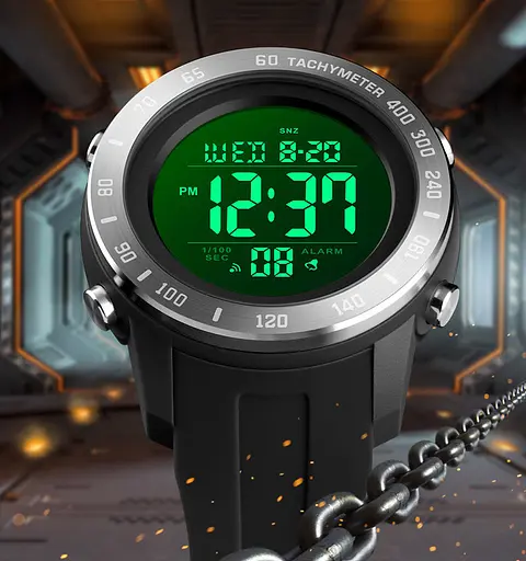 Чоловічий спортивний наручний годинник Skmei 1524 (Чорні з чорним) - фото 5