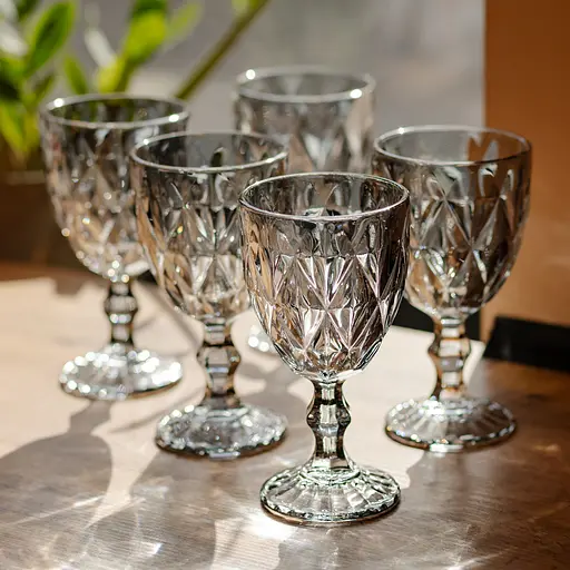 Набор стаканов Fractal 6 штук по 300 мл HP-19-269 для напитков коктейлей шампанского прозрачный Yiwu HP-19-269 - фото 2