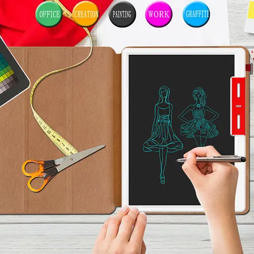 Планшет для малювання LCD color blocked 10,1 дюймів with leather case Brown / Dark Brown - фото 7