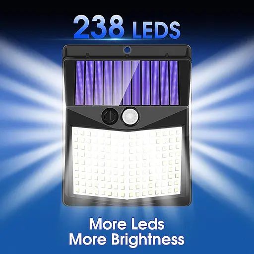 6 пакетів зовнішніх сонячних ліхтарів Seklin, 238 світлодіодних сонячних ліхтарів безпеки та 3 режими датчика руху 270° ширококутн - фото 2