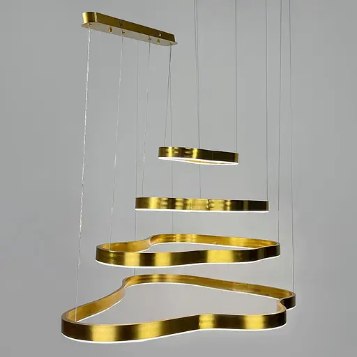 Вражаюча золота люстра на 4 яруси 100+83+63+43 см | Арт. PCL003-100*80*60*40 PGD | Line F - фото 5