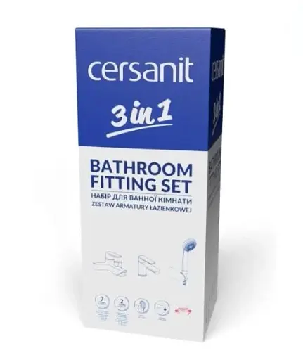 Комплект змішувачів для ванної кімнати Cersanit Cari B245 S601-125 з душовим набором Lano 3в1 30412 - фото 8