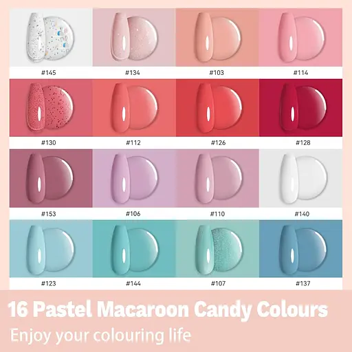 Набір гель-лаків для нігтів VANREESA 16 кольорів з УФ-лампою для нігтів - фото 2