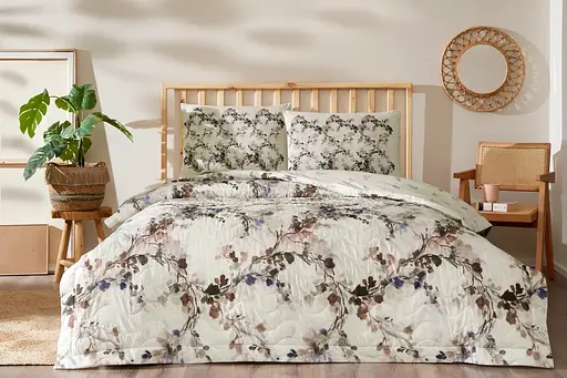 Постільна білизна Mariah Krem з легким покривалом 220х230 см Tac pbe0051440 - фото 1