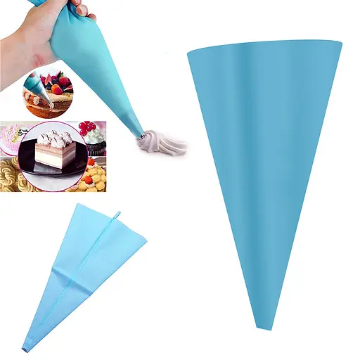 Мешок силиконовый многоразовый кондитерский большой 34х18.5 см, Kitchen Master Голубой 84514 - фото 1