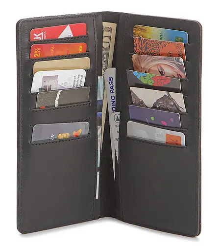 Мужской кожаный кошелек Shvigel 8.5х17.5 см acs0015739 - фото 3