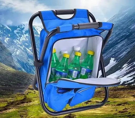 Туристичний розкладний легкий рибальський стілець рюкзак для кемпінгу, рибалки, полювання і відпочинку на природі  - фото 5