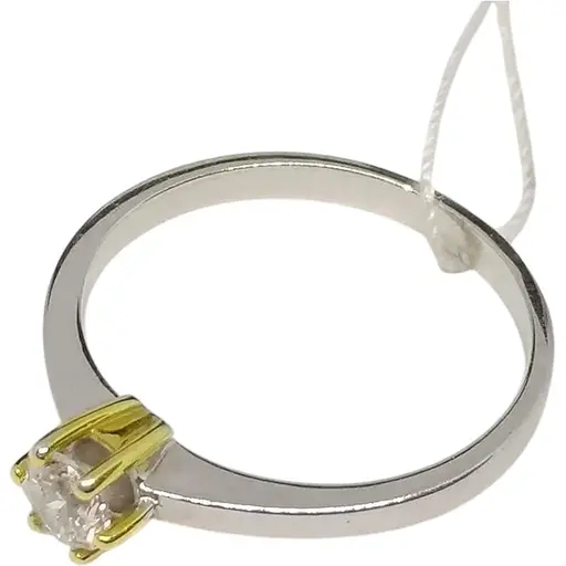 Золотое кольцо Столичная Ювелирная Фабрика с фианитом. 140627БЖ 16,5