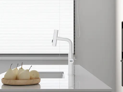 Cмеситель для кухни водопад с выдвижной лейкой белый Nett LW-35 Белый - фото 10