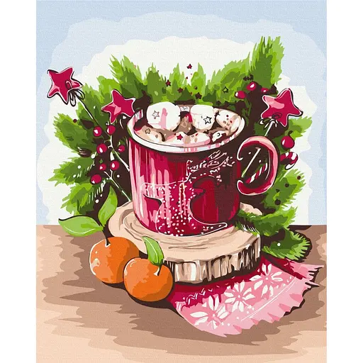 Картина за номерами Маршмеллоу у чашці Brushme 40x50 см різнокольорова 000276650 - фото 1