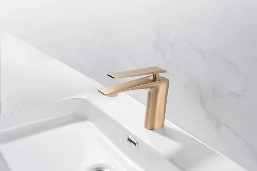 Смеситель для умывальника золотой Nett ZG-33 Золотой - фото 3