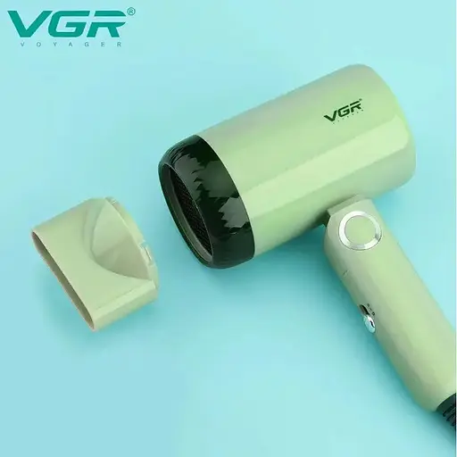 Фен для сушки укладки волос VGR V-421 маленький дорожный складной мини компактный мятный - фото 5