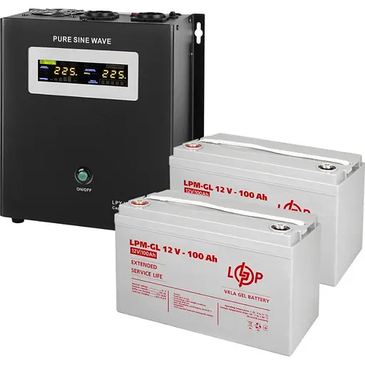 Источник бесперебойного питания (ИБП) LogicPower W1500 + 2 x LPM-GL батарея 12V - 100Ah (19801) [110356]
