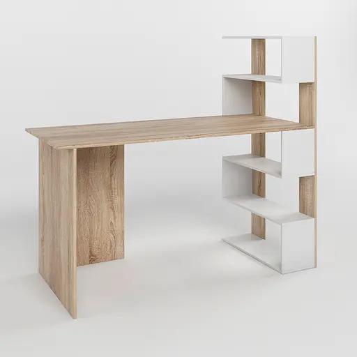 Cтіл комп'ютерний з полицями М-ЗОН Джеко 1416P правий Сонома/Німфея Альба (MZN-031029) - фото 2