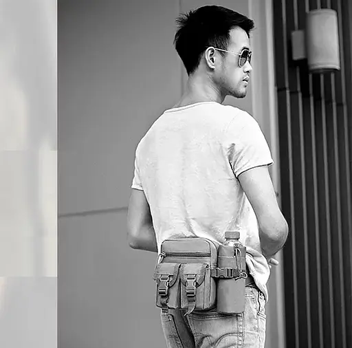 Поясная сумка 10л с карманом для бутылки воды (Пиксель) - фото 2