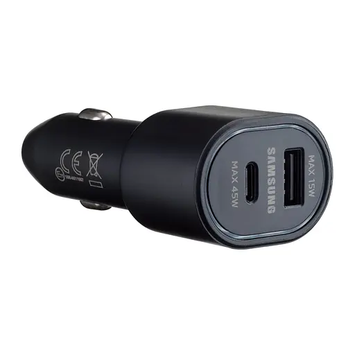 Автомобильное зарядное устройство для Samsung Dual Port Car Charger USB + Type-C Port 45W High c0py Черный - фото 1