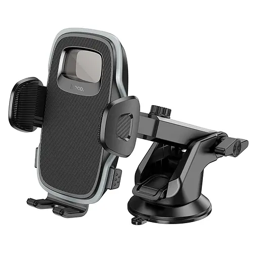 Автотримач для телефона HOCO H15 Fair push-type car holder(center console) Black - фото 3