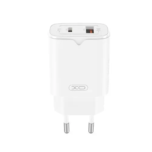 Мережевий зарядний пристрій XO L130 (EU) PD30W/QC18W (1USB-C+1USB-A) Fast charging Charger Білий - фото 1