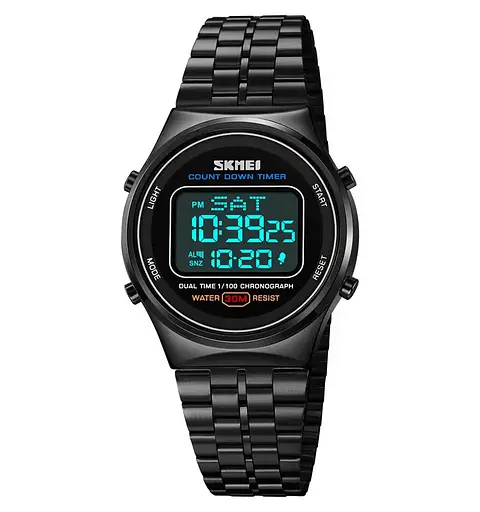 Часы мужские классические наручные Skmei 1882 (Черные с черным циферблатом) - фото 2