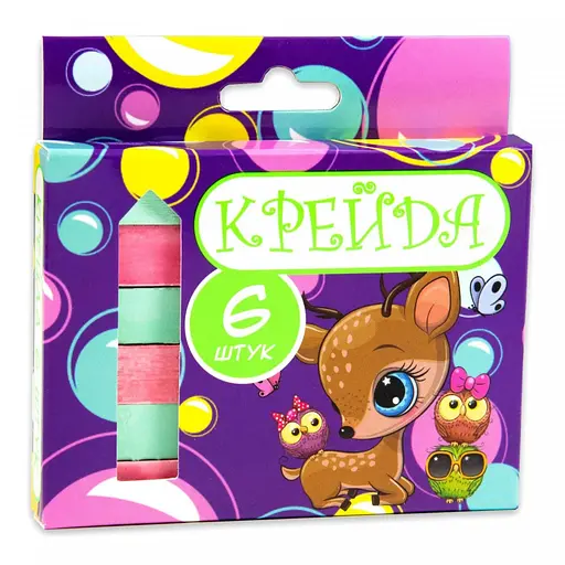 Мелки "Квадрат школьный" Strateg 50113, 6 штук, разноцветные - фото 1