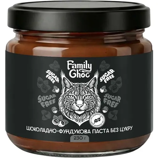Шоколадно-фундуковая паста Family Choc без сахара 230 г  - фото 1