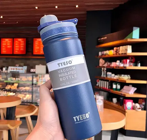 Термобутылка Tyeso 530 мл из нержавеющей стали для кофе воды blue - фото 2
