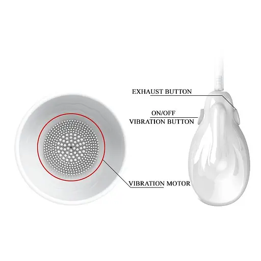 Помпа для груди Pretty Love Breast Vibrating Massager 7 см белый - фото 6
