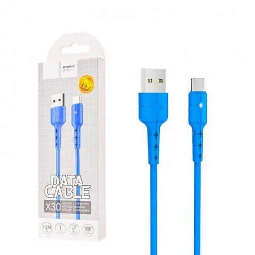 Кабель провод для зарядки смартфона/телефона Hoco X30 Type-C 1.2 м синий - фото 2